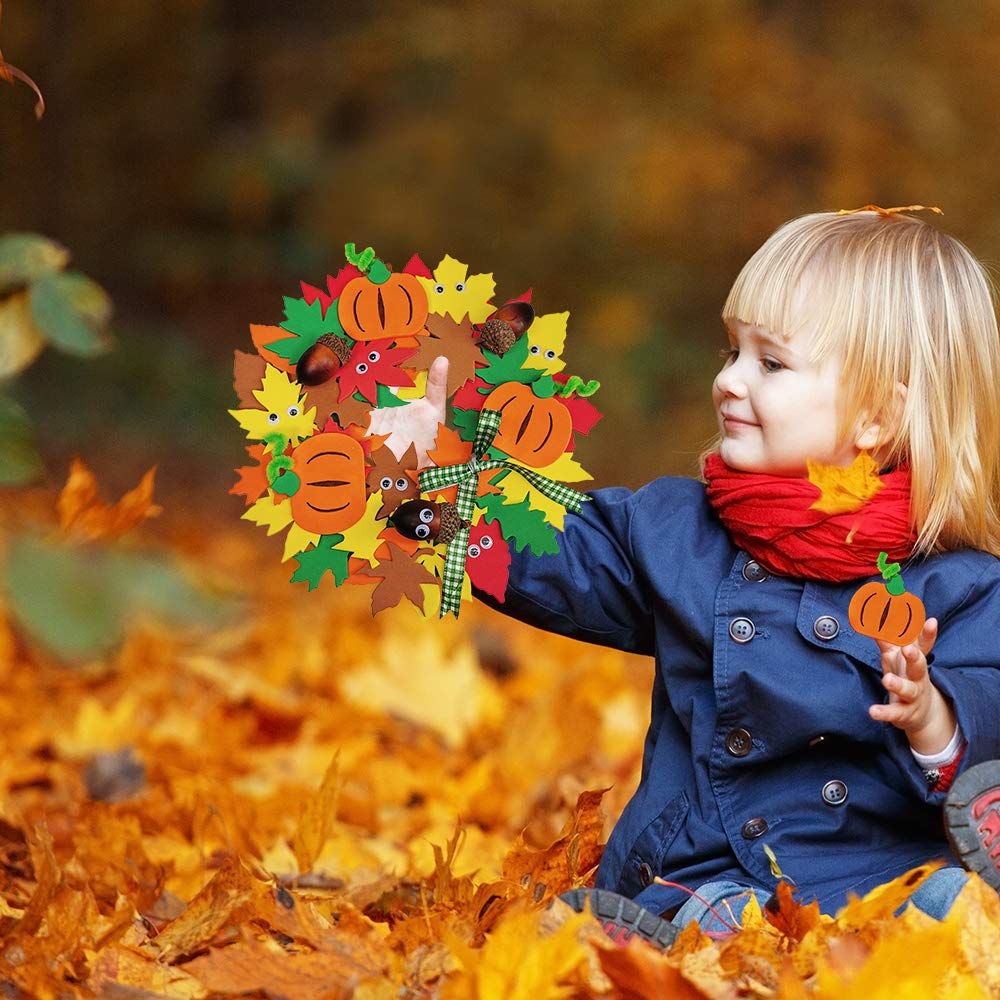 Supla fall leaves stickers shown for simple peel-and-stick wreath decoration