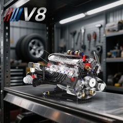 Suplanet V8 engine kit inner gear, showcases piston motion and realism.