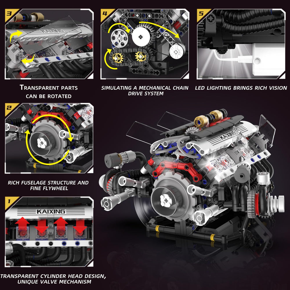 Suplanet V8 engine kit rechargeable power unit, enables immersive operation.