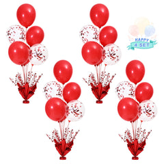 Suppromo four-set red balloon stand base provides sturdy table decorations.