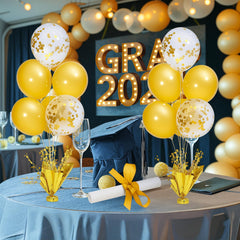 Suppromo gold balloon stand base adds stable focal point for events