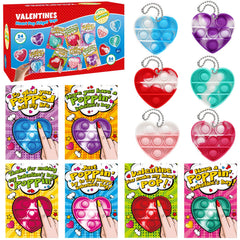 SURCVIO 24-pack pop-it Valentine cards for classroom gift exchange