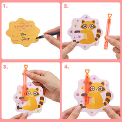 Animal card designs invite kids to pair with hug-ready wands.