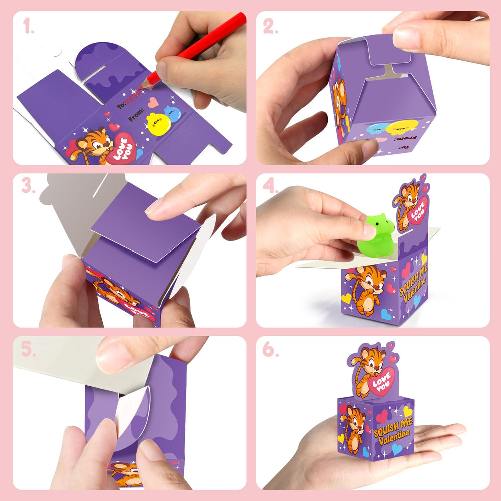 SURCVIO writing names on cards to personalize gifts.