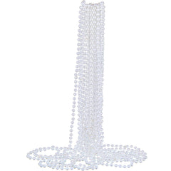 Sureio 12-pack fake pearl necklace in a long white strand for party wear.