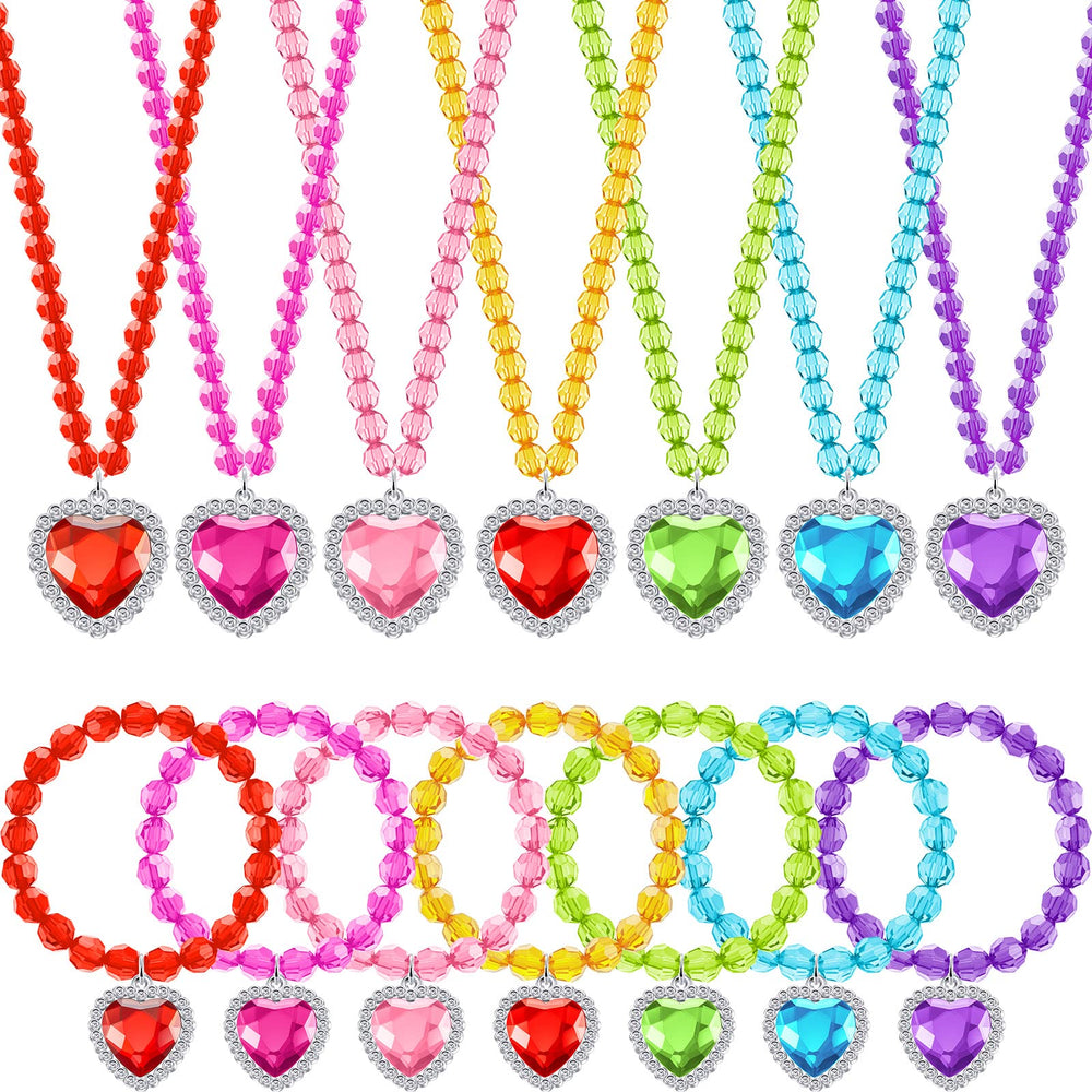 Sureio heart pendant necklaces for girls, ideal for princess party outfits.