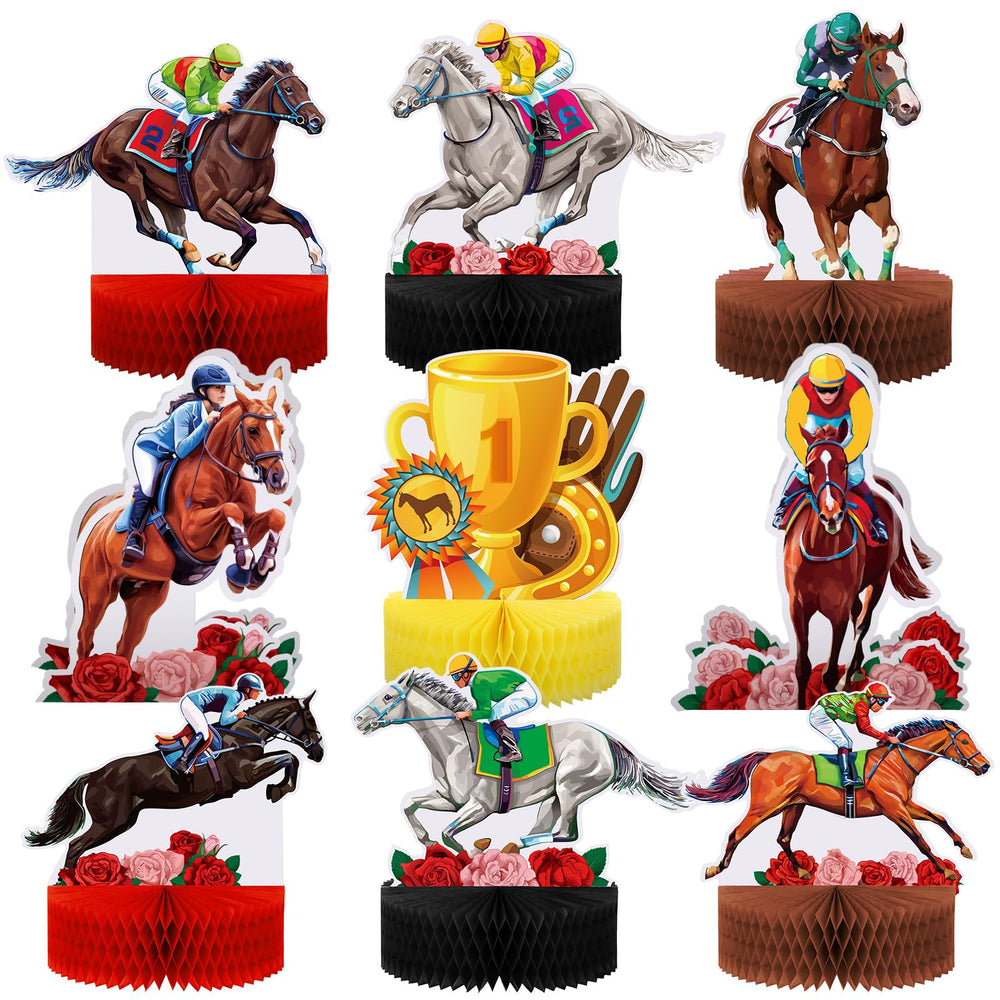 Sureio Kentucky 3D running horses centerpiece for derby party tables