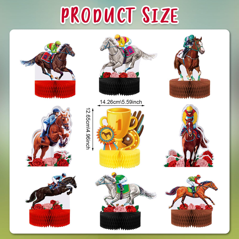 Sureio horse racing trophy motif centerpiece adds festive flair