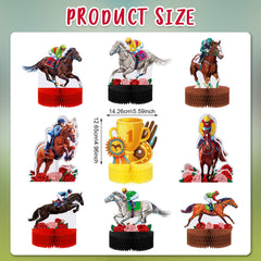 Sureio horse racing trophy motif centerpiece adds festive flair