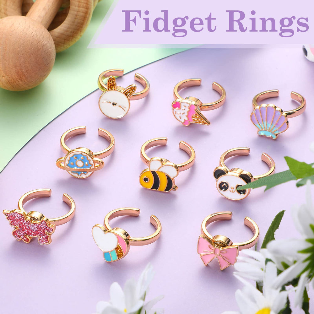 Sureio open adjustable fidget rings designed to fit various fingers with ease.