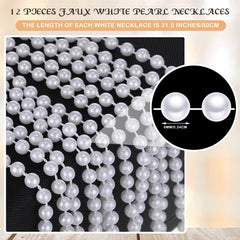 Sureio pearl necklace closeup with smooth beads for realistic costume details.