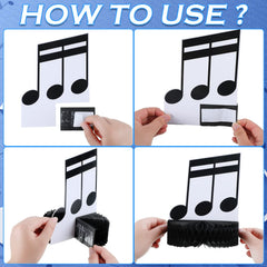 Sureio peel and attach setup for music note centerpieces at a party