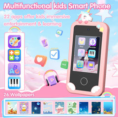 Surelect Kids Smart Phone pink side view highlighting compact, kid-friendly design.