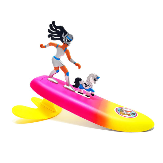 Surfer Dudes Legend wave-powered mini-surfer in action for beach play