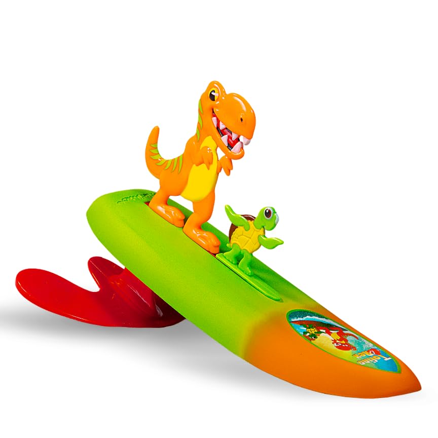 Surfer Dudes wave-powered mini surfer Tofino Rex catching a wave for outdoor fun