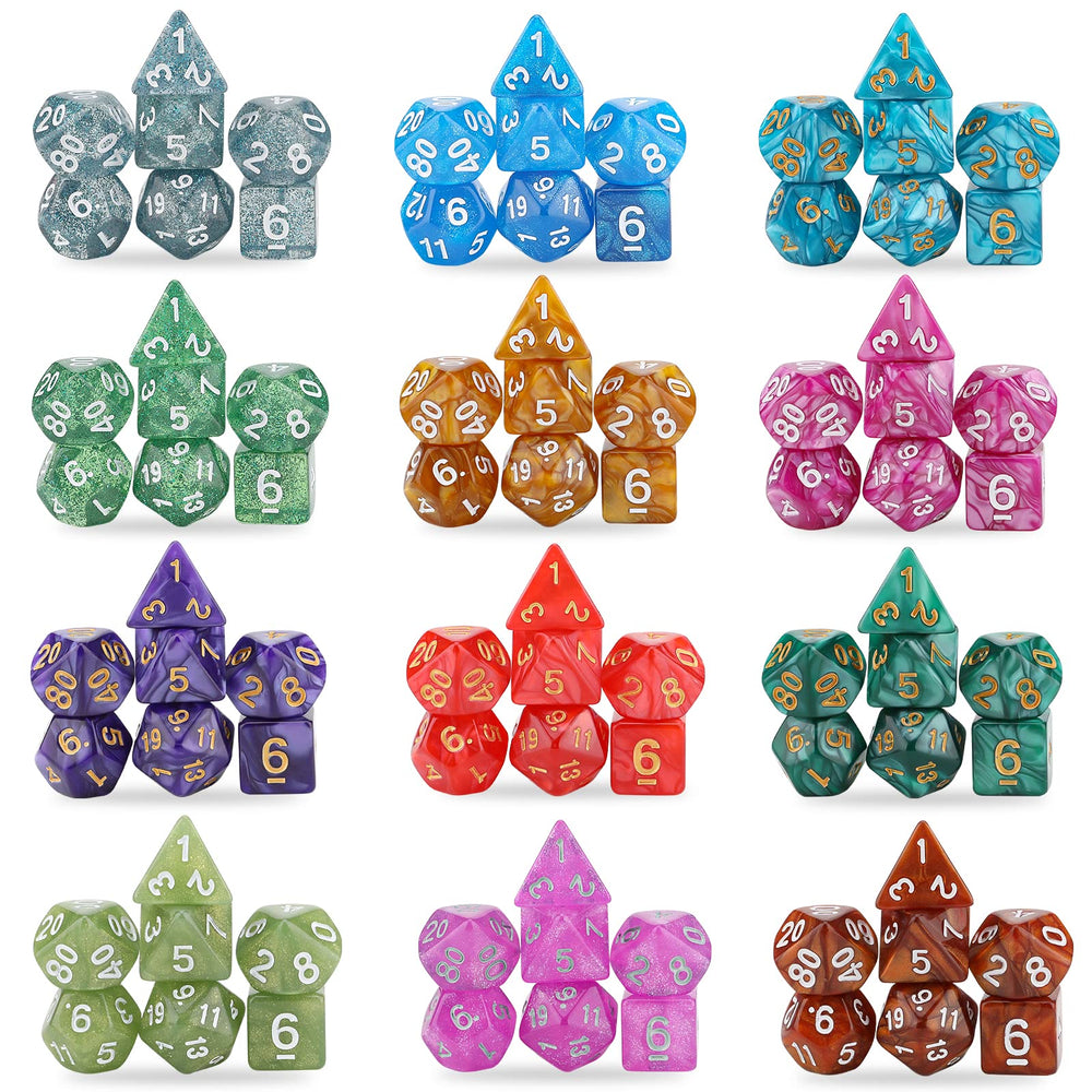 Colorful Surhugvy polyhedral dice variety for vibrant RPG nights.