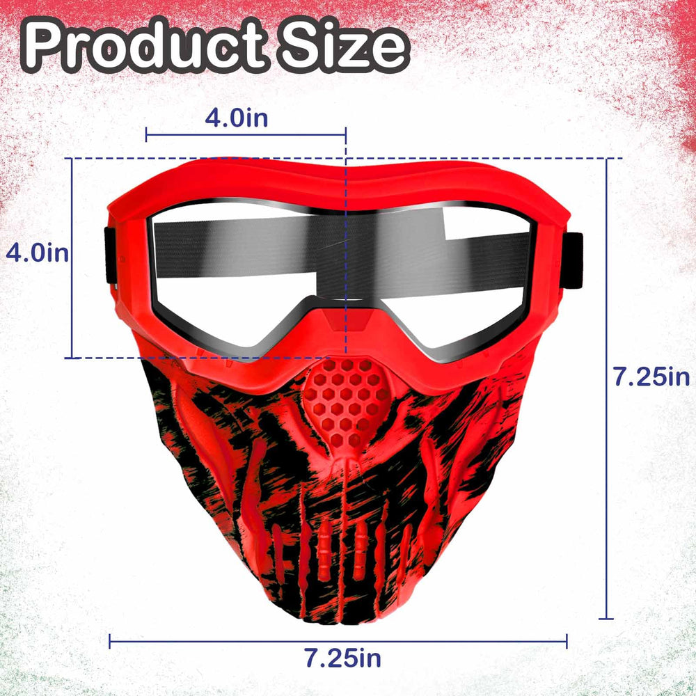 Surper tactical mask front view shows clear lens for visibility.