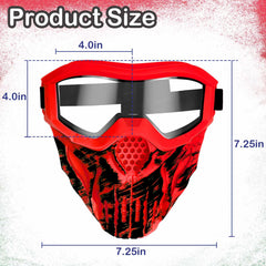 Surper tactical mask front view shows clear lens for visibility.