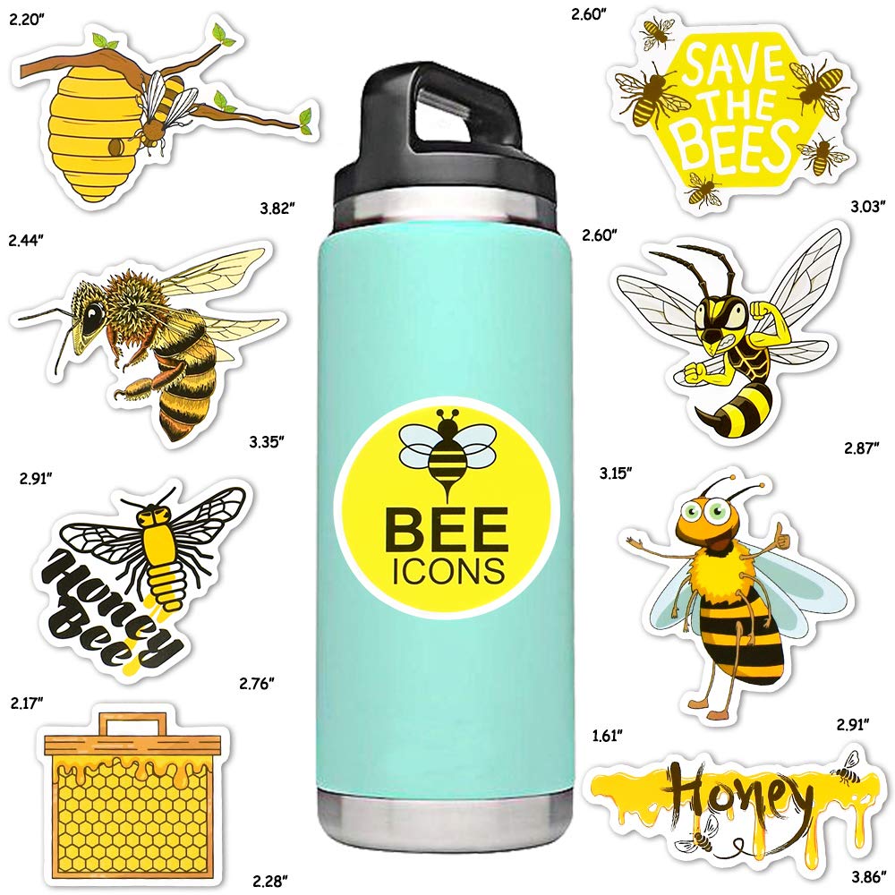 SUSIHI Bee Stickers on a laptop provide waterproof, durable decoration.