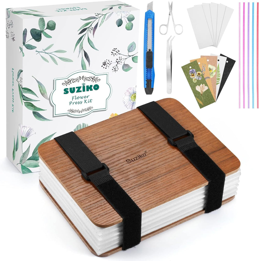 Suziko Professional Flower Press Kit full layout ready for organized crafting.