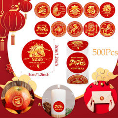 Suzkoqo red and gold lunar patterns, vibrant designs for party favors and gifts.