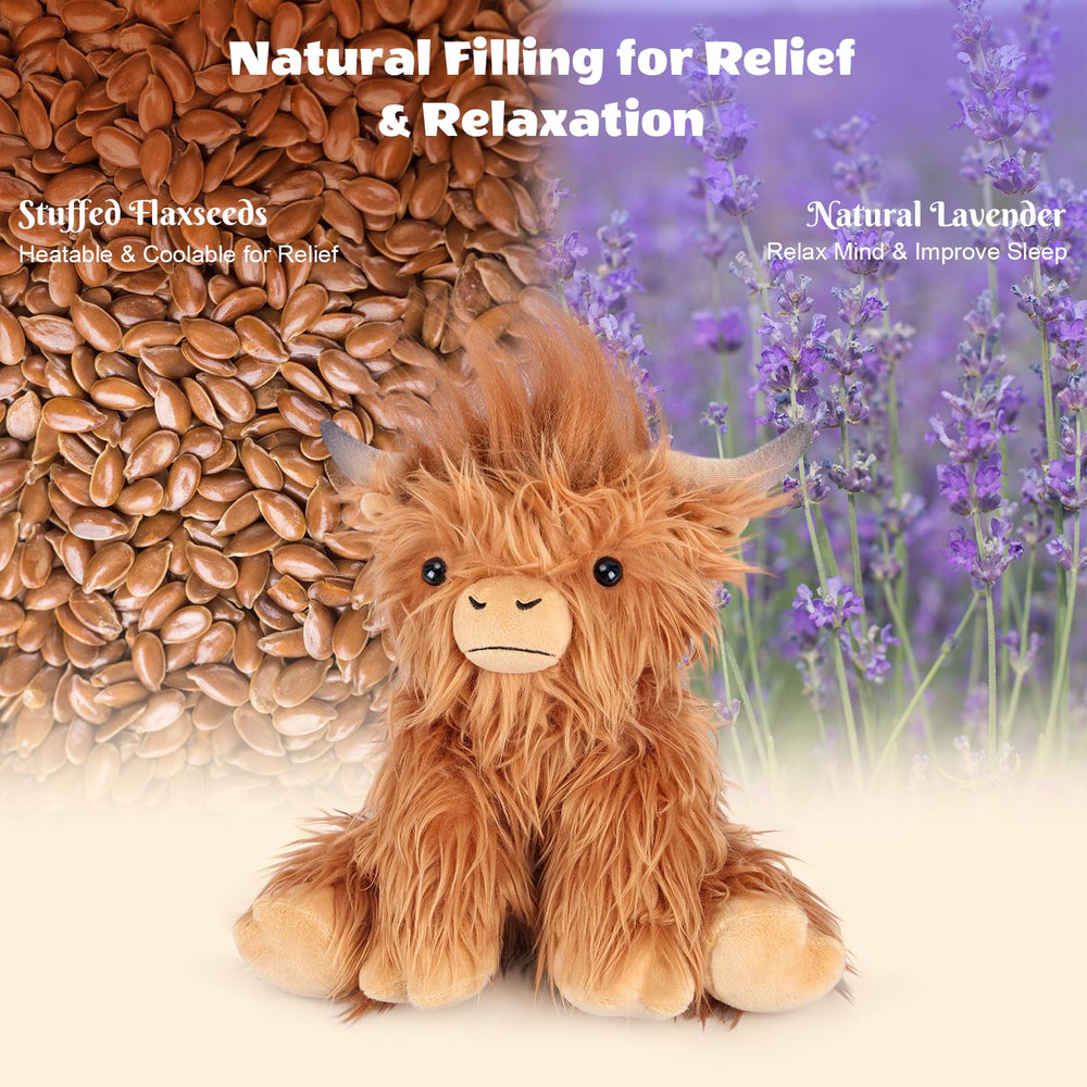SuzziPals Highland Cow lying plush β perfect cuddle buddy for naps.
