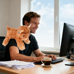 SuzziPals Highland Cow packaging β ready-to-gift plush for celebrations.