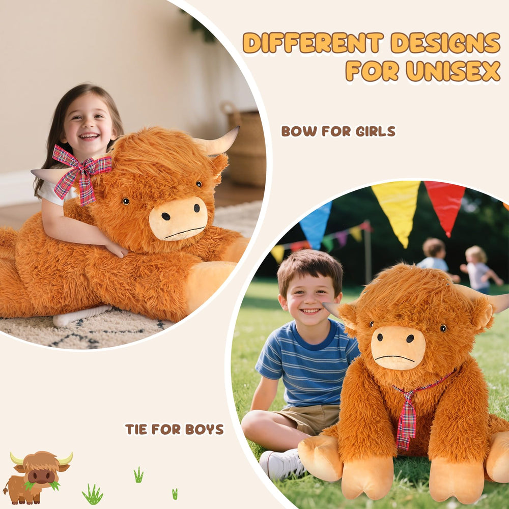 SuzziPals Highland Cow plush soft fur detail ideal for sensory moments