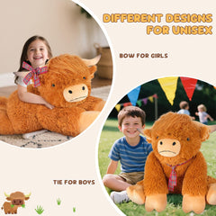 SuzziPals Highland Cow plush soft fur detail ideal for sensory moments