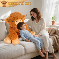 SuzziPals Highland Cow plush arrives in a vacuum sealed box for easy shipping