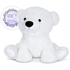SuzziPals polar bear heating pad ready for gentle warmth and stress relief