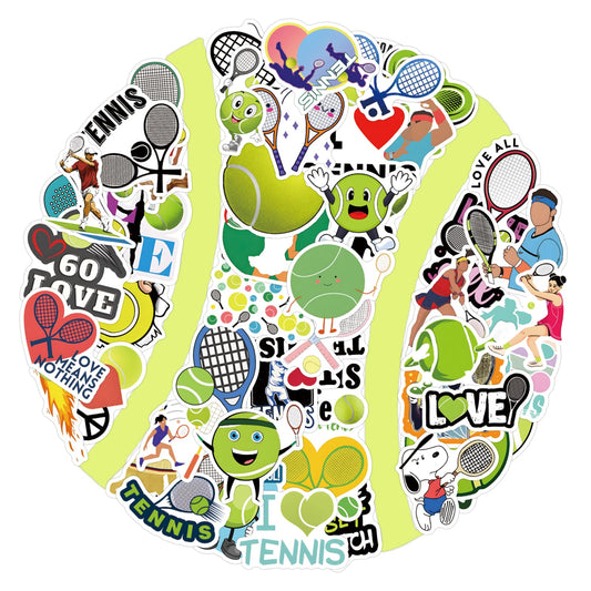 SVGDHZK tennis stickers 57pc collection for personalizing water bottles and laptops with durable vinyl