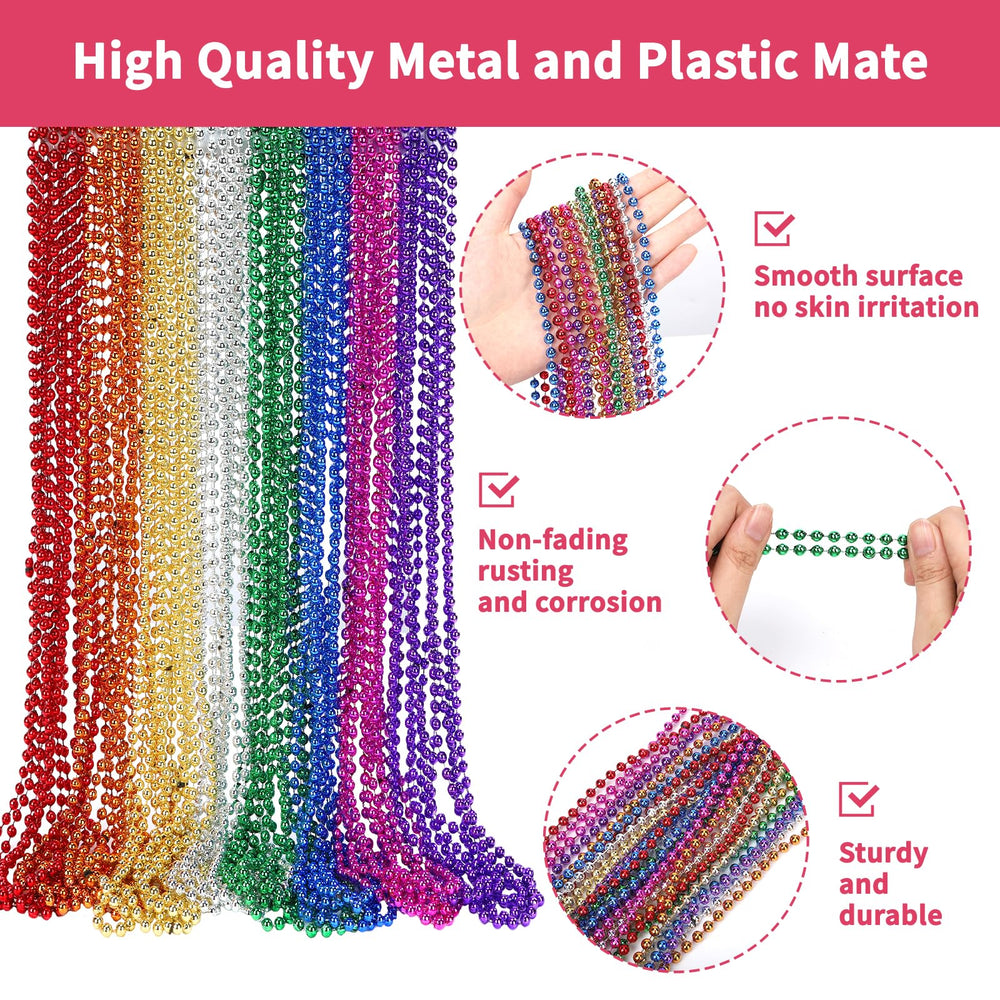 SWANUCKY rainbow beads in eight colors brighten party decor.