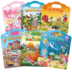 SWARKOL 6Set Animal stickers book sparks imagination and promotes fine motor skills during play.