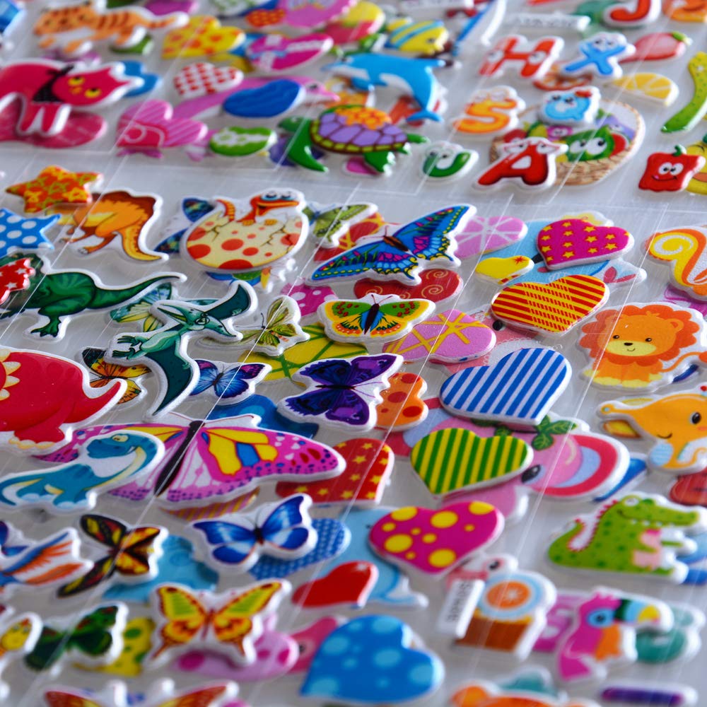 SWARKOL Puffy stickers dinosaurs for imaginative play and scenes