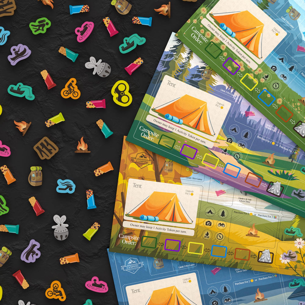 SweaterBear Games wildlife bells and campfire supplies evoke cozy outdoor evenings.