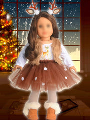 Sweet Dolly Christmas deer headwear ready to pair with the 18-inch outfit