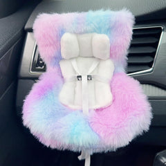 SwiftServ doll seat base with plush cushion provides secure, cute car decor for 3–8 inch figures.