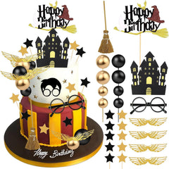 SWIMDOG wizard cake topper castle decor for magical cake styling and instant party flair