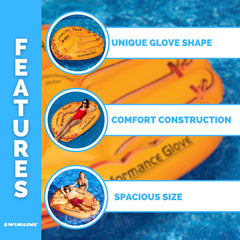 Swimline Giant Glove Float features a realistic design and glove-like detail.