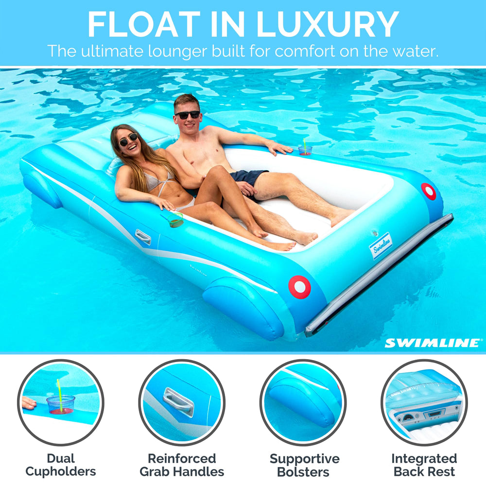 Swimline Classic Convertible Float with dual cupholders for drinks under the sun