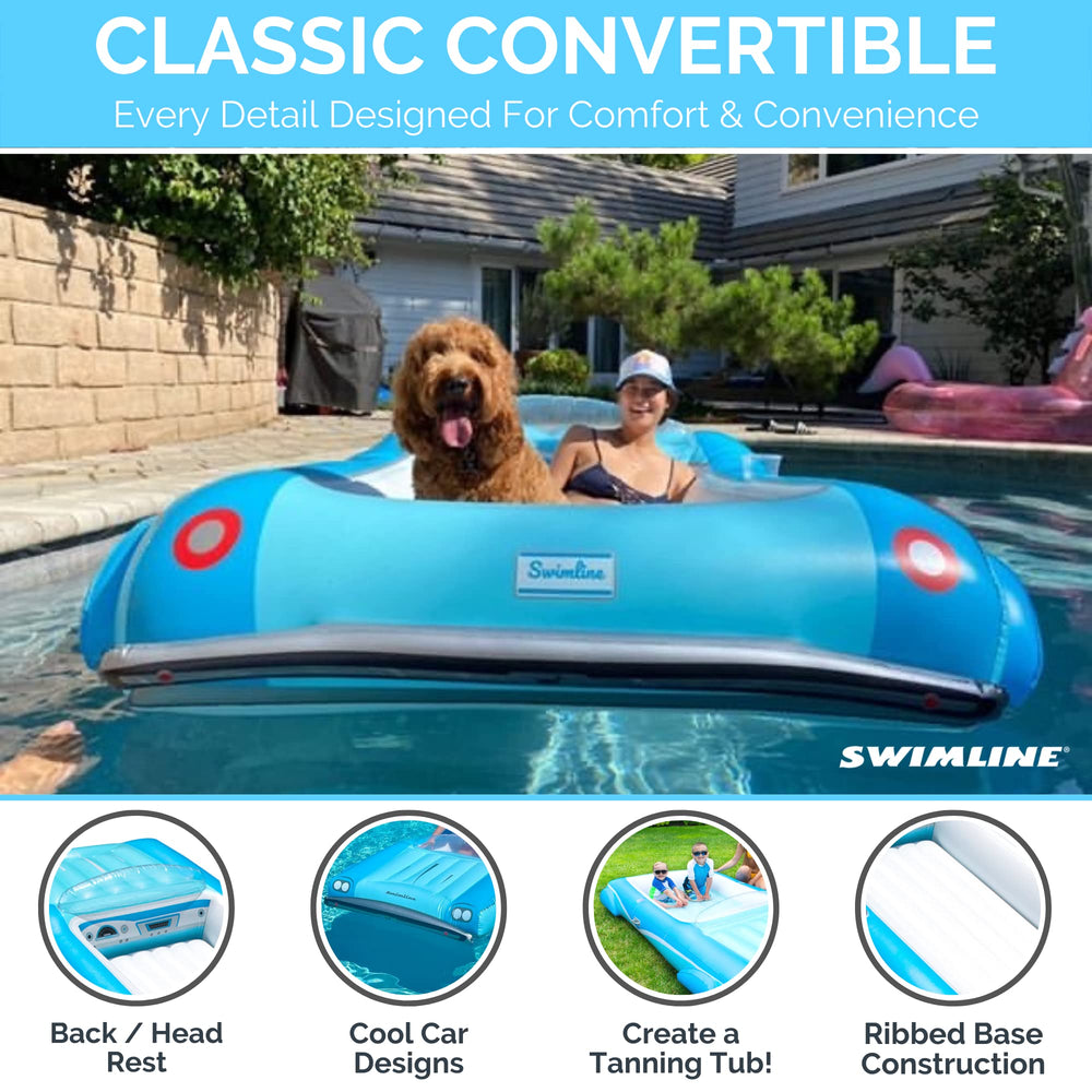 Swimline Classic Convertible Float fully inflated for backyard fun and sun