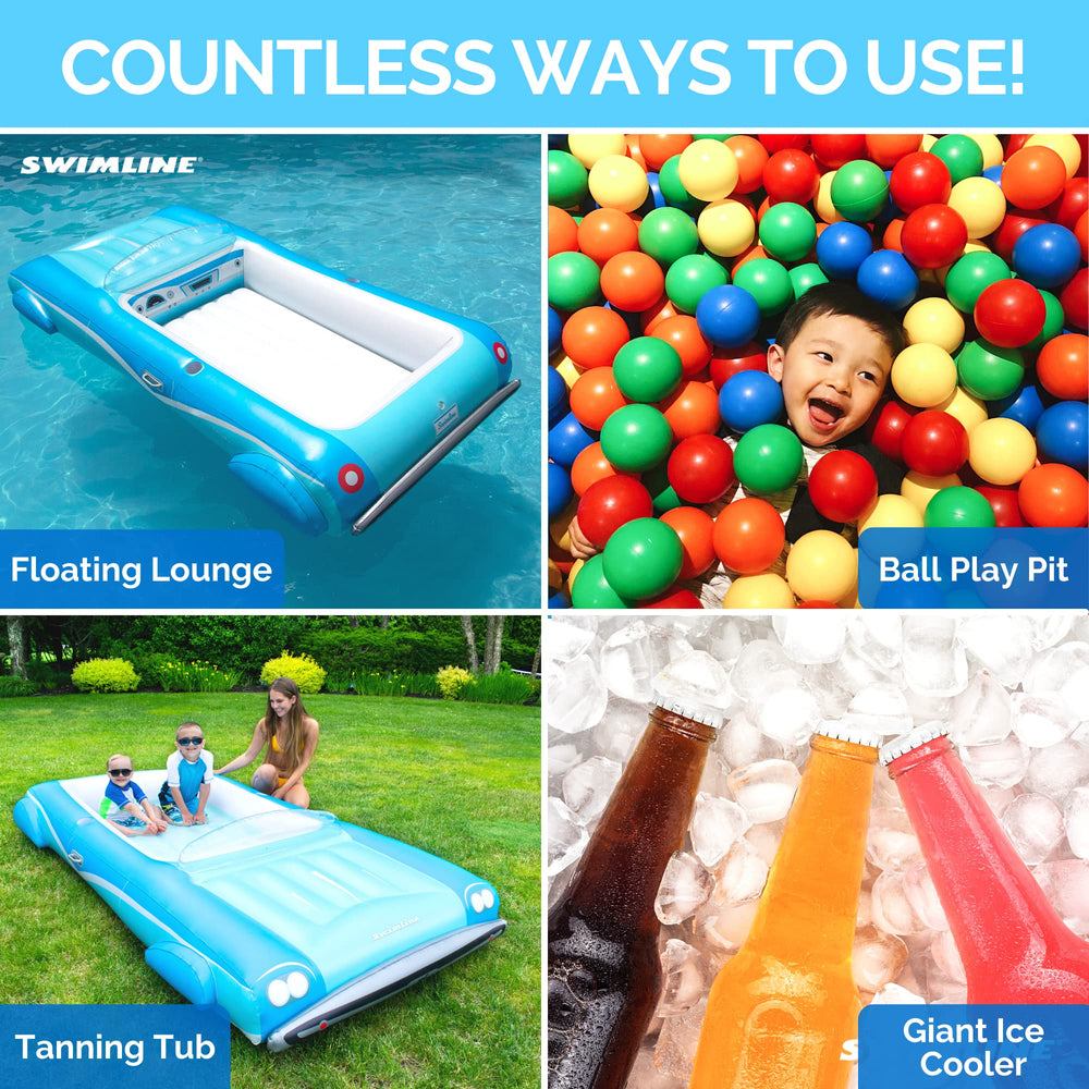 Swimline Classic Convertible Float in water doubles as a mini pool