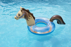 Swimline Glitter Hobby Horse pool ring glitter close-up showing sparkle