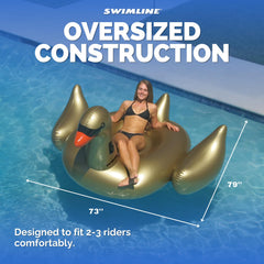 Swimline Golden Goose durable material resists wear and sun.