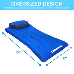 Swimline inflatable headrest supports comfortable lounging on the surface