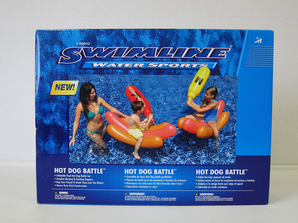 SWIMLINE mustard bopper inflatables with grips ideal for friendly competition.