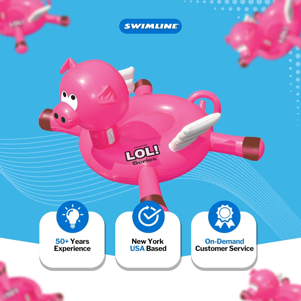 Swimline Original 90266 giant LOL pig float perfect for pool parties and selfies.