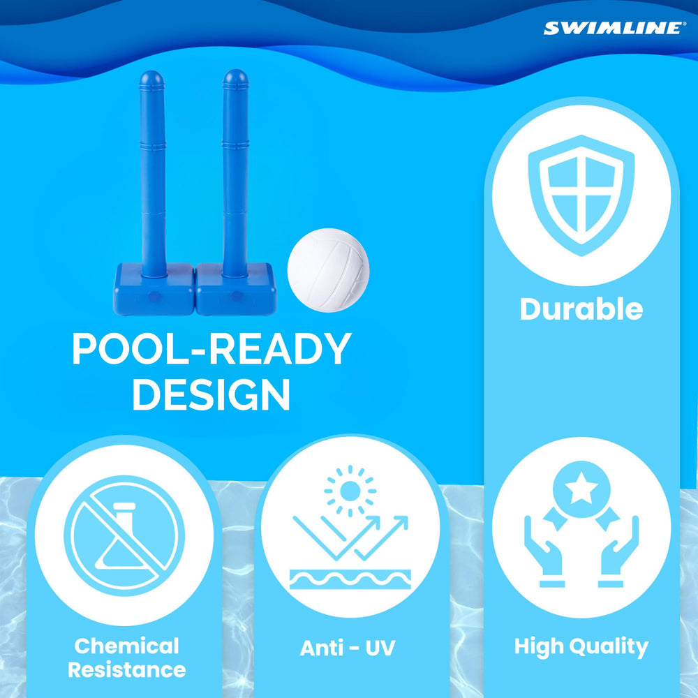 Swimline Original easy-fill bases speed setup and keep the net steady