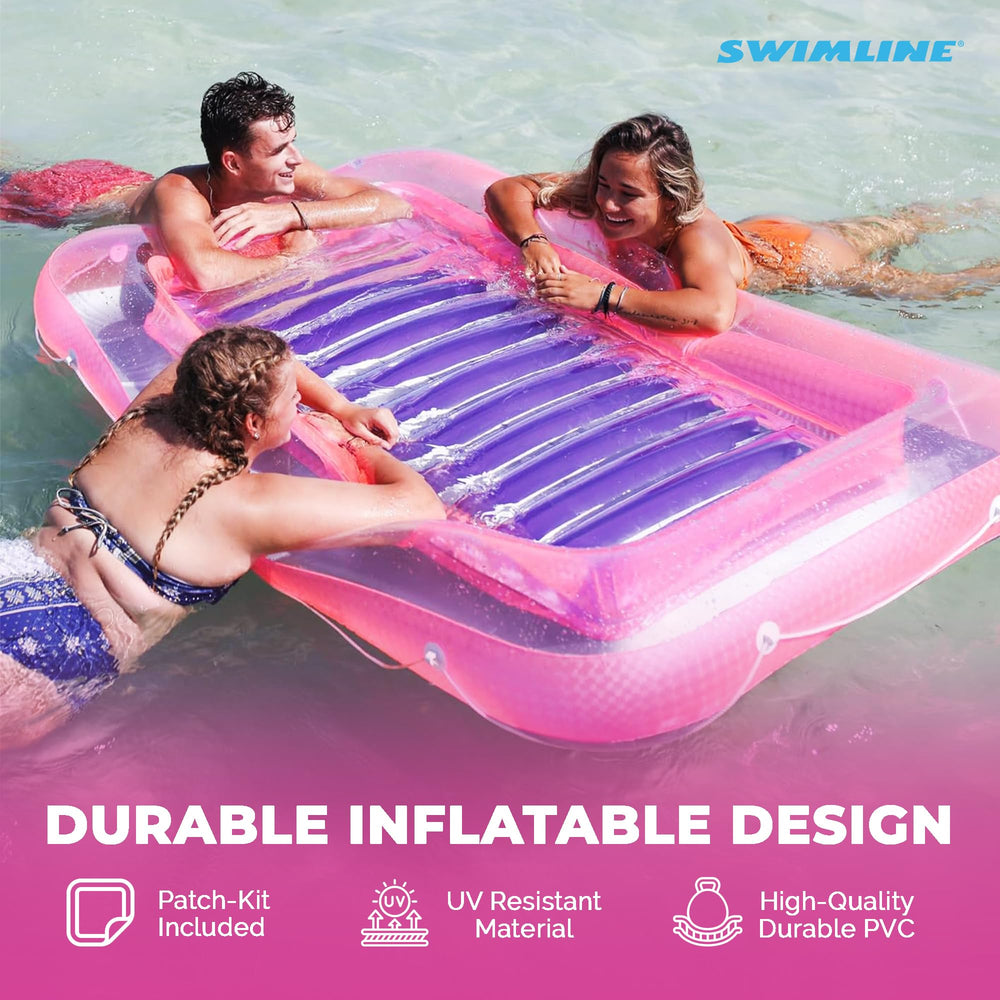 Swimline Original Suntan Tub Classic pink purple, reflective design enhances sun exposure.